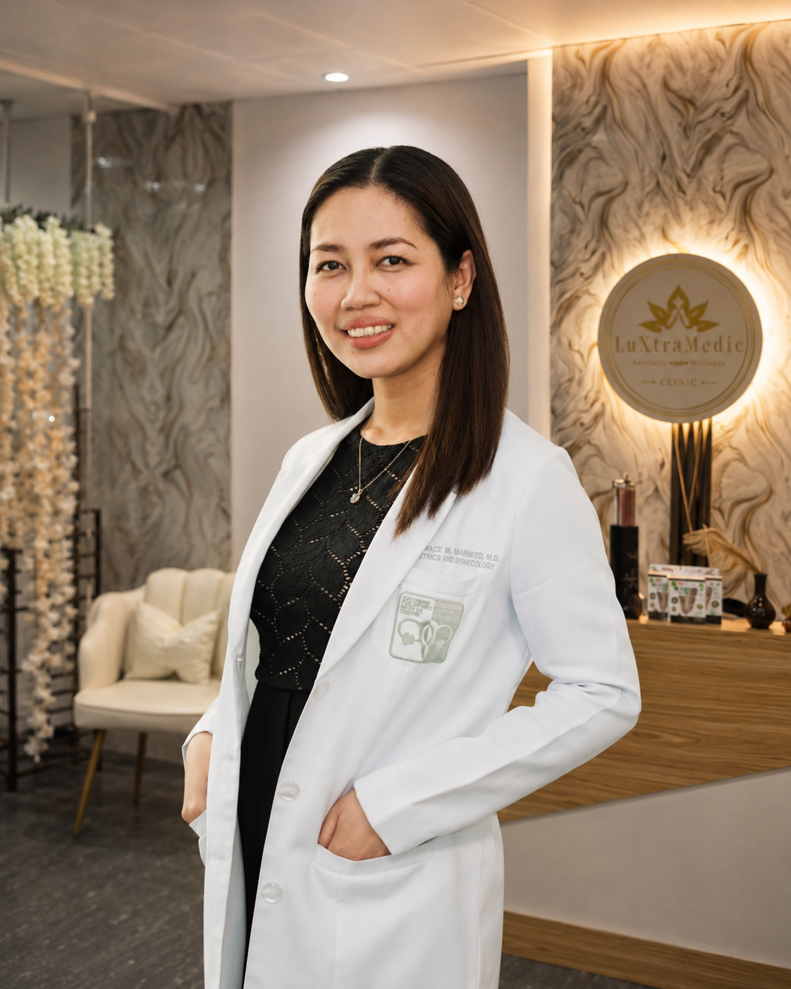 Dr. Xarra Grace Miguel Marmito, owner of LuXtraMedic Spa and Clinic, inside the clinic
